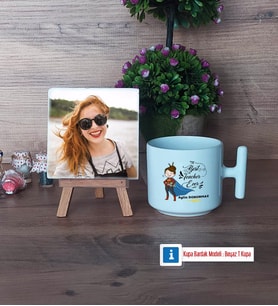 Kadın Öğretmene Hediye Fotoğraflı Dekoratif Taş, Kupa Bardak Beyaz Hediye (Model 12)