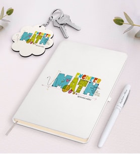 BK Gift Kişiye Özel Matematik Mühendisi Siyah Defter Kalem Ve Anahtarlık Hediye Seti-2 (Model 2)