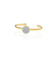 Kadir Jewellery Zirkon Taşlı Ayarlanabilir 22 Ayar Altın Kaplama Bilezik (Gri)