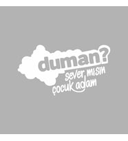 Duman Sever Misin Çocuk Adam Araba Sticker siyah 18x10 CM (Beyaz)