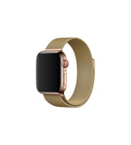 BİPOWER Apple Watch 38-40mm KRD1 Metal Hasır Kordon (Altın)