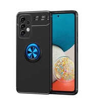 Galaxy A33 5G Kılıf Zore Ravel Yüzüklü Silikon Kılıf (Siyah-Mavi)