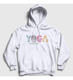 Presmono Unisex Beyaz Everyday Meditasyon Hediye Yoga Kapüşonlu Sweatshirt 508483tt (Beyaz)