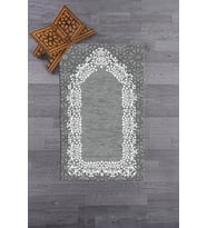 EVDEYA Dijital Baskılı Yıkanabilir Sade Şık Namazlık Seccade 70x130 cm, SECCADE-12-BORDO, (Gri)