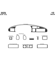Meriç® Mazda Pick-Up Ön Torpido Kaplama Maun 12 Parça 1999-2006 (Karbon)