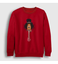Presmono Unisex Bordo Guitar Guns N' Roses Slash Sweatshirt 39957tt (Kırmızı)