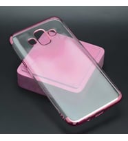 Galaxy J7 Duo Kılıf Dört Köşeli Lazer Silikon Kılıf (Rose)