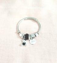 kadın ayıcık figürlü çelik pandora (Siyah)