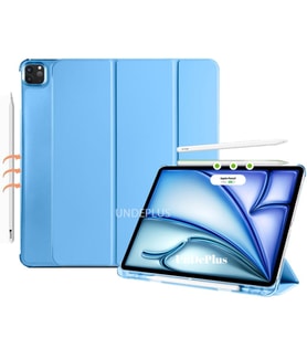Apple iPad Pro 11 3./4. Nesil M2 Kılıf Flip Cover Kalem Bölmeli PC Case 2020-202 (Mavi)