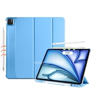 Apple iPad Pro 11 3./4. Nesil M2 Kılıf Flip Cover Kalem Bölmeli PC Case 2020-202 (Mavi)