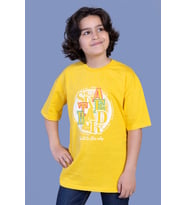 Toontoy Erkek Çocuk Renkli Baskılı Tişört (Sarı)