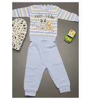 Mini Tarz Çizgili Pijama (Mavi)