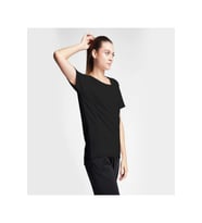 Lescon 24S-2204-24B Kadın Kısa Kollu T-shirt - Beyaz (Siyah)
