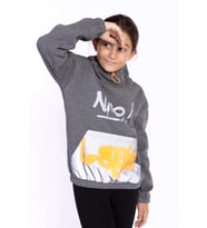 Toontoy Kız Çocuk Bol Yaka Reklektörlü Kanguru Cepli Sweatshirt (Antrasit Melanj)
