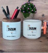 Yazılım Mühendisi Hediye Sepeti Kupa Bardak T Kulplu, Kalemlik Hediyeleri Mühendisler Günü Hediyesi (Model 7)