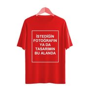 BYVOL Kendin Tasarla T-shirt Kişiye Özel Tişört Baskılı Tshirt (Kırmızı)