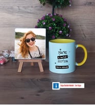 Arkadaşa Hediye Fotoğraflı Dekoratif Taş, Kupa Bardak Beyaz Hediye Doğum Günü Hediyesi (Model 7)