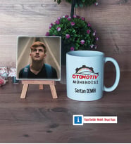 Otomotiv Mühendisi Fotoğraflı Dekoratif Taş, Kupa Bardak Beyaz Hediye (Model 1)