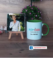 Komiser Yardımcısı Fotoğraflı Dekoratif Taş, Kupa Bardak Beyaz Hediye (Model 14)
