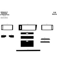 Meriç® Renault Safrane Ön Torpido Kaplama Maun 11 Parça 1993-1996 (Piano Black)