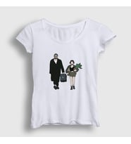 Presmono Kadın Sarı Walk Film Leon T-Shirt 247513tt (Beyaz)