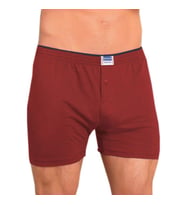 Berrak 1099 Düğmeli Erkek Boxer Penye  3'Lü  (Bordo)