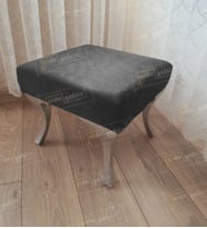Ayak Ucu Kapı Önü Antre Düz Bench Puf Gümüş Ayak (Antrasit)