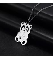 Kişiye Özel 925 Ayar Gümüş Panda Kolye (Gümüş)