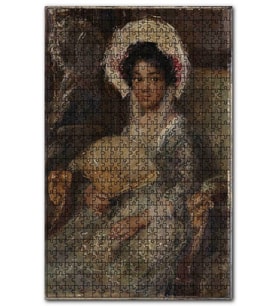 Cakapuzzle Güzel Elbiseler İçindeki Siyahi Kız Puzzle Yapboz MDF (Ahşap) (500 Parça)