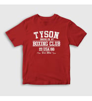 Presmono Unisex Çocuk Beyaz Boxing Club Mike Tyson T-Shirt 157867tt (Kırmızı)
