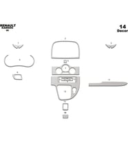 Meriç® Renault Kangoo Ön Torpido Kaplama Analog Maun 14 Parça 09-16 (Alüminyum)