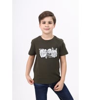 Toontoy Erkek Çocuk Baskılı Tişört (Haki)
