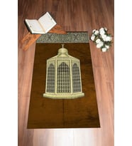 EVDEYA Dijital Baskılı Yıkanabilir Hediyelik Şık Namaz Halısı Seccade 70x130, Seccade-41-gri, (Kahverengi)