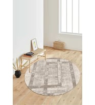 Dijital Baskılı Kaymaz Taban Yıkanabilir Yuvarlak Salon Halısı Koridor Halısı Paspas NDY-HT-50 (Kahverengi)