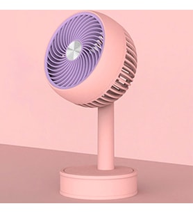 Vantilatör Mini Vantilatör Masa Vantilatörü Ayaklı 3 Kademeli Şarjlı (Pembe)