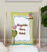 eJOYA Kişiye Özel İsimli Hoşgeldin Bebek Battaniyesi 92749 (Haki)