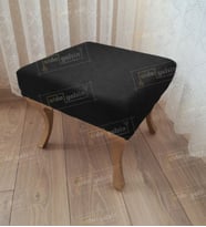 Ayak Ucu Kapı Önü Antre Düz Bench Puf Gold Ayak (Siyah)