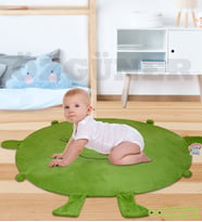 Bebek Oyun Halısı 120 cm  Ponponlu ve Ayaklı (%100 Yerli) (Yeşil)