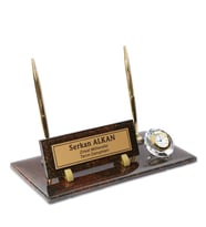 ÖZEL TASARIM DAMLACIK KRİSTAL CAM MASA İSİMLİĞİ  OFİS MASA ÜSTÜ İSİMLİK SETİ KRİSTAL MASA İSİMLİĞİ OFİS HEDİYE MASA İSİMLİK (Koyu Kahverengi )