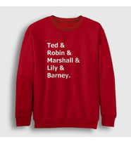 Presmono Unisex Beyaz Names How I Met Your Mother Sweatshirt 195558tt (Kırmızı)
