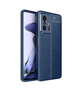 Xiaomi Mi 11T Pro 5G Kılıf Zore Niss Deri Desenli Silikon Kılıf (Lacivert)