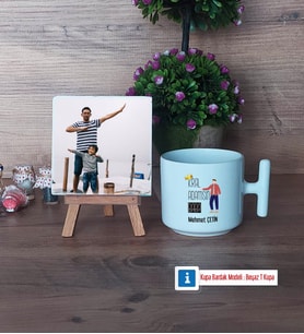 Babalar Günü Hediyesi Fotoğraflı Dekoratif Taş, Kupa Bardak Beyaz Hediye Babaya Doğum Günü Hediyesi (Model 12)