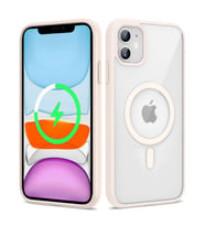 Uyumlu Model Apple iPhone 11 Kılıf Sararmaz Magsafe Şeffaf Kapak Ege (Pembe)
