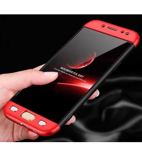Galaxy J530 Pro Kılıf Zore Ays Full Koruma Kılıf (Siyah-Kırmızı)