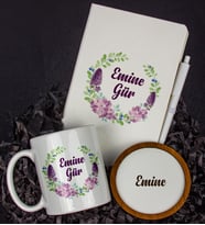 Kişiye Özel Defter Kalem Kupa Ve Bardak Altlığı Hediye Seti 103753 (Model 5)