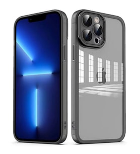 Apple iPhone 12 Pro Max Kılıf Kamera Korumalı Transparan Zore Post Kılıf (Siyah)
