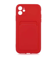 Apple iPhone 12 Kılıf Zore Ofix Kartlık Bölmeli Kılıf (Kırmızı)