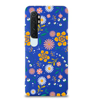 Xiaomi Mi Note 10 Lite Uyumlu Lansman Kılıf Çiçek Tasarımlı İçi Kadife Kapak-Kırmızı (Lacivert)