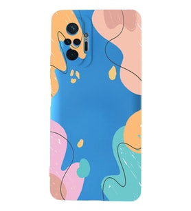 PrintiFy Xiaomi Redmi Note 10 Pro Lansman Kılıf Karışık Renkler Tasarımlı İçi Kadife Kapak (Mavi)