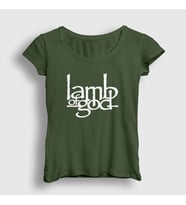 Presmono Kadın Sarı Logo Lamb Of God T-Shirt 94201tt (Haki)
